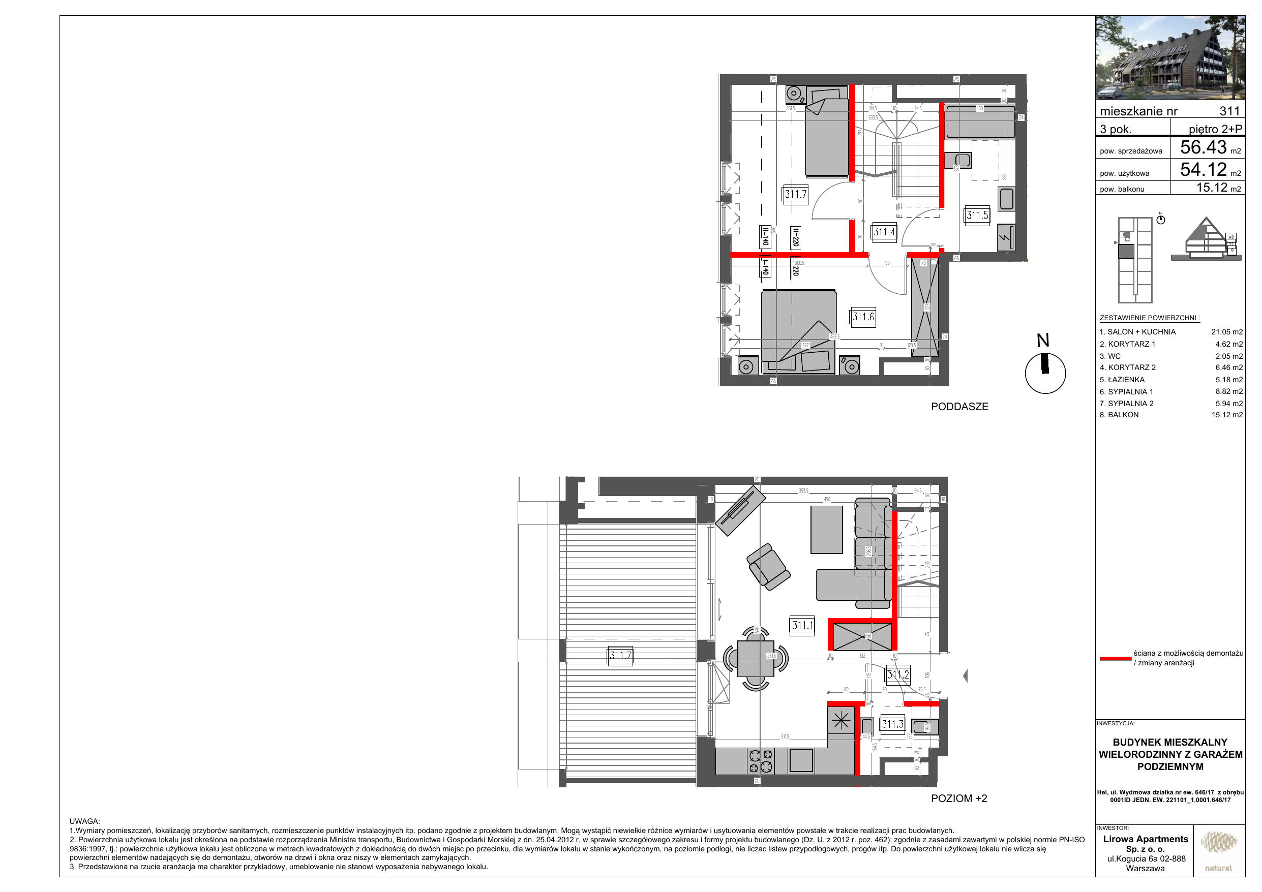 Apartament 57,08 m², piętro 2, oferta nr 311, Czarna Perła, Hel, ul. Wydmowa-idx